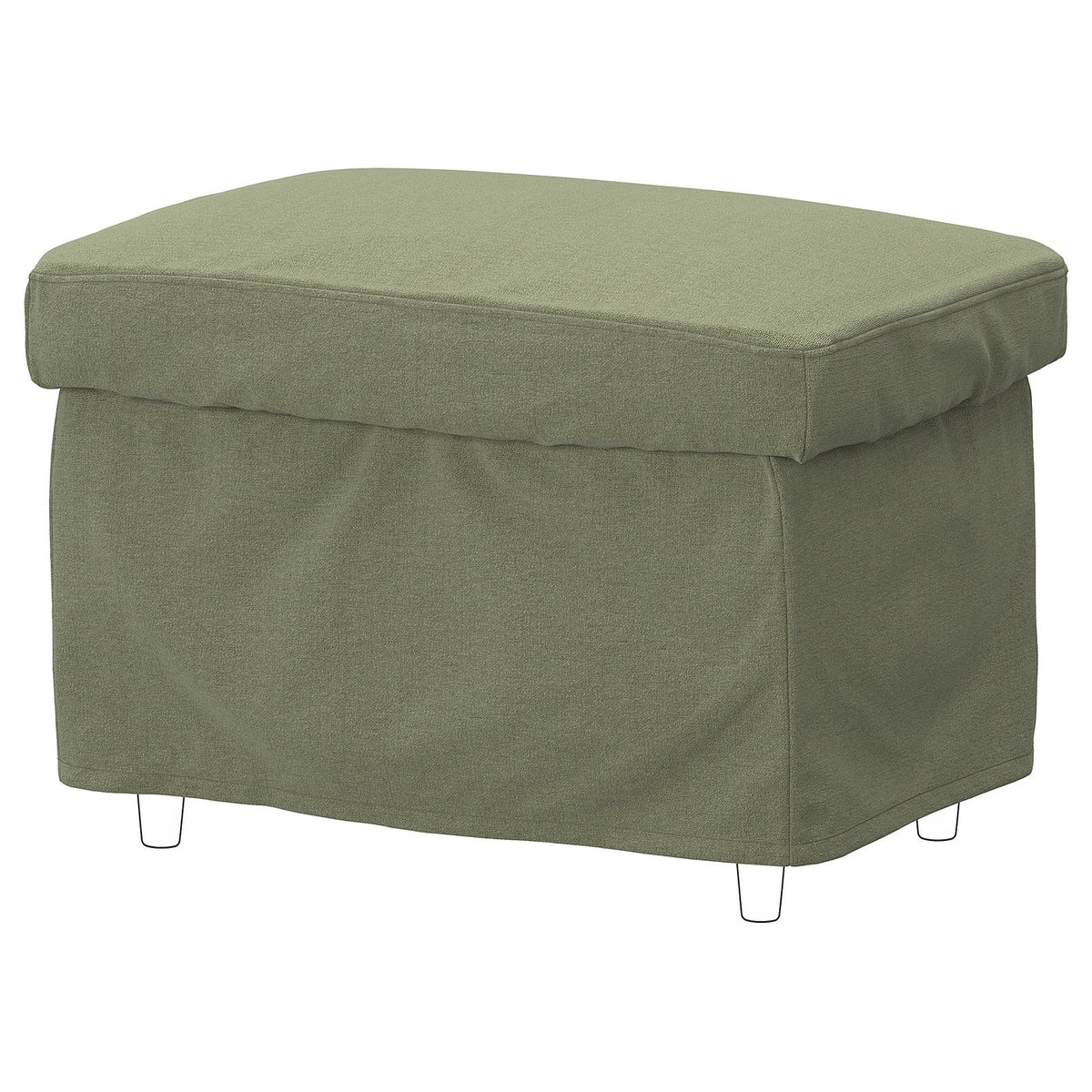STRANDMON slipcover for footstool, Naggen grey-green