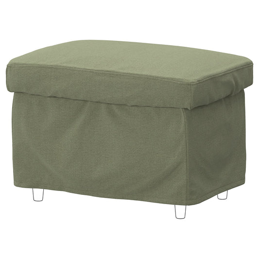 STRANDMON slipcover for footstool, Naggen grey-green