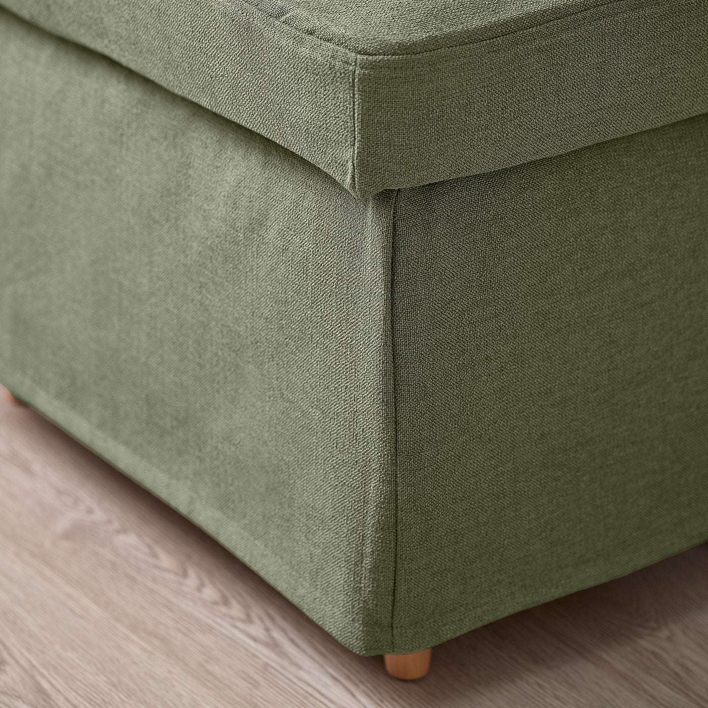 STRANDMON slipcover for footstool, Naggen grey-green