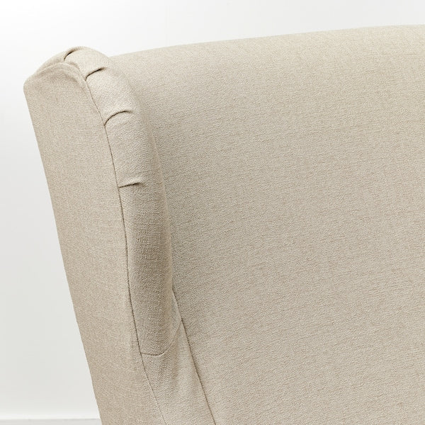 STRANDMON slipcover for wing chair, Naggen beige