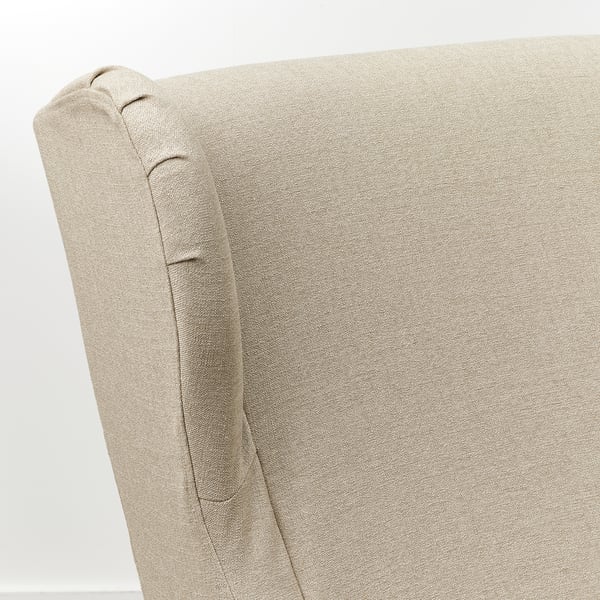 STRANDMON slipcover for wing chair, Naggen beige