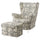STRANDMON slipcover for armchair/footstool, Ribersborg dark grey/beige