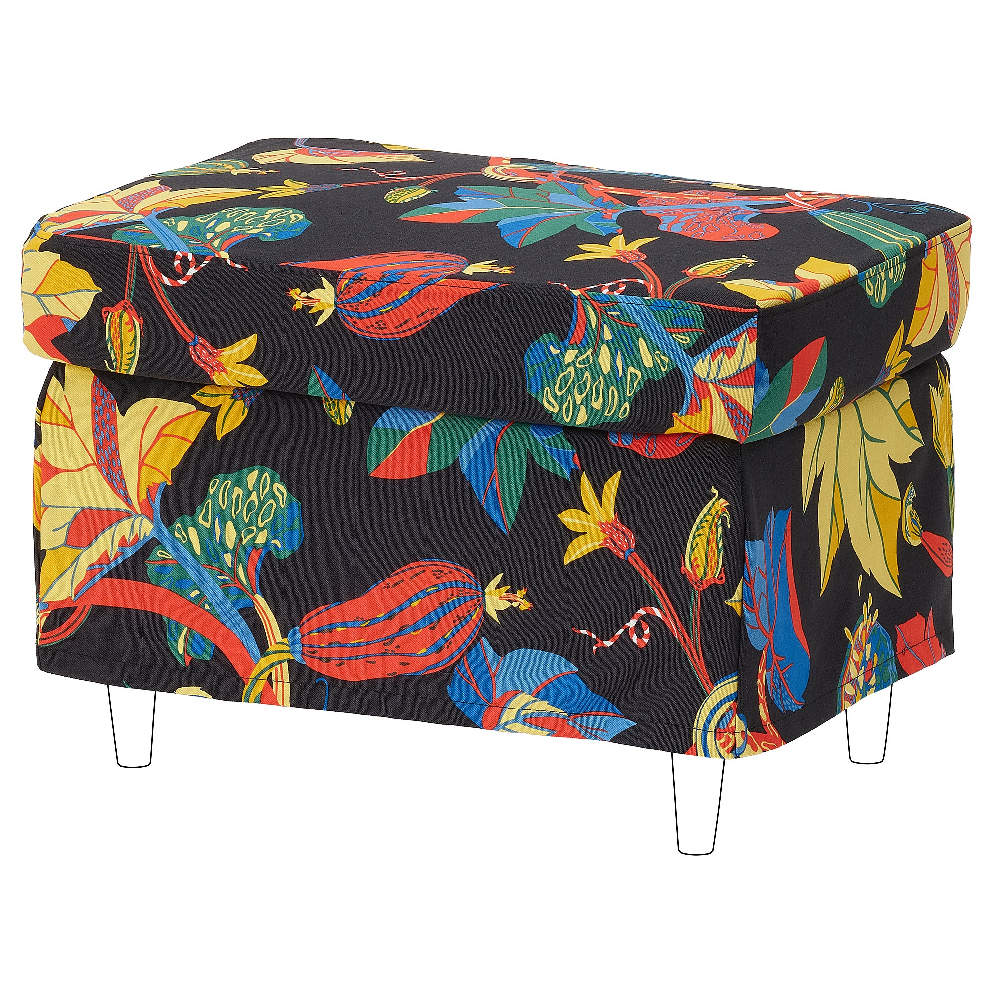STRANDMON slipcover for armchair/footstool, Stigsbo multicolour/black