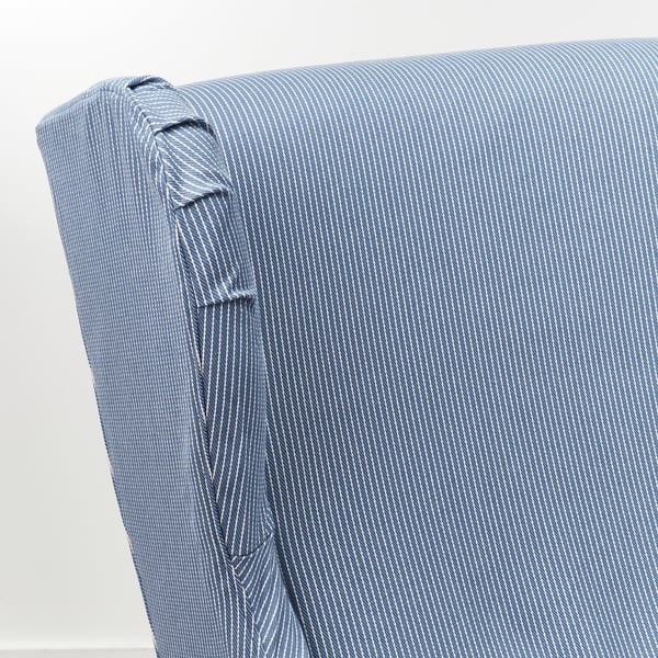 STRANDMON slipcover for wing chair, Sjölyckan dark blue/beige stripe pattern