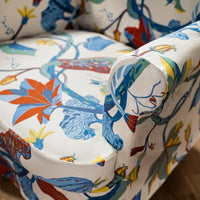 STRANDMON slipcover for wing chair, Stigsbo multicolour/beige