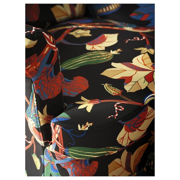 Ikea STRANDMON - Armchair cover, Stigsbo fantasy/black