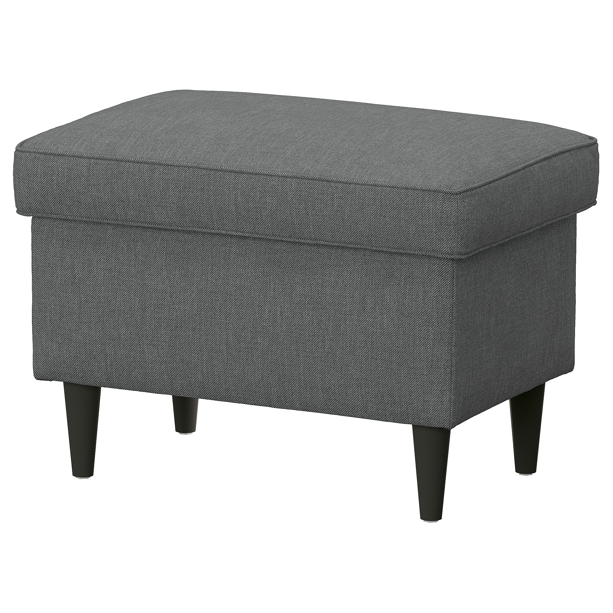 STRANDMON footstool with storage, Nordvalla dark grey, 60x44x40 cm
