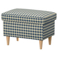 STRANDMON footstool with storage, Sulviken blue/beige, 60x40 cm