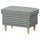 STRANDMON footstool with storage, Sulviken blue/beige, 60x40 cm