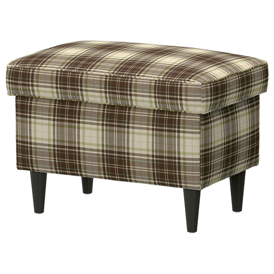 STRANDMON footstool with storage, Talliden beige/brown, 60x40 cm