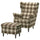 STRANDMON wing chair with footstool, Talliden beige/brown