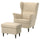 STRANDMON wing chair with footstool, Tommaboda deep beige