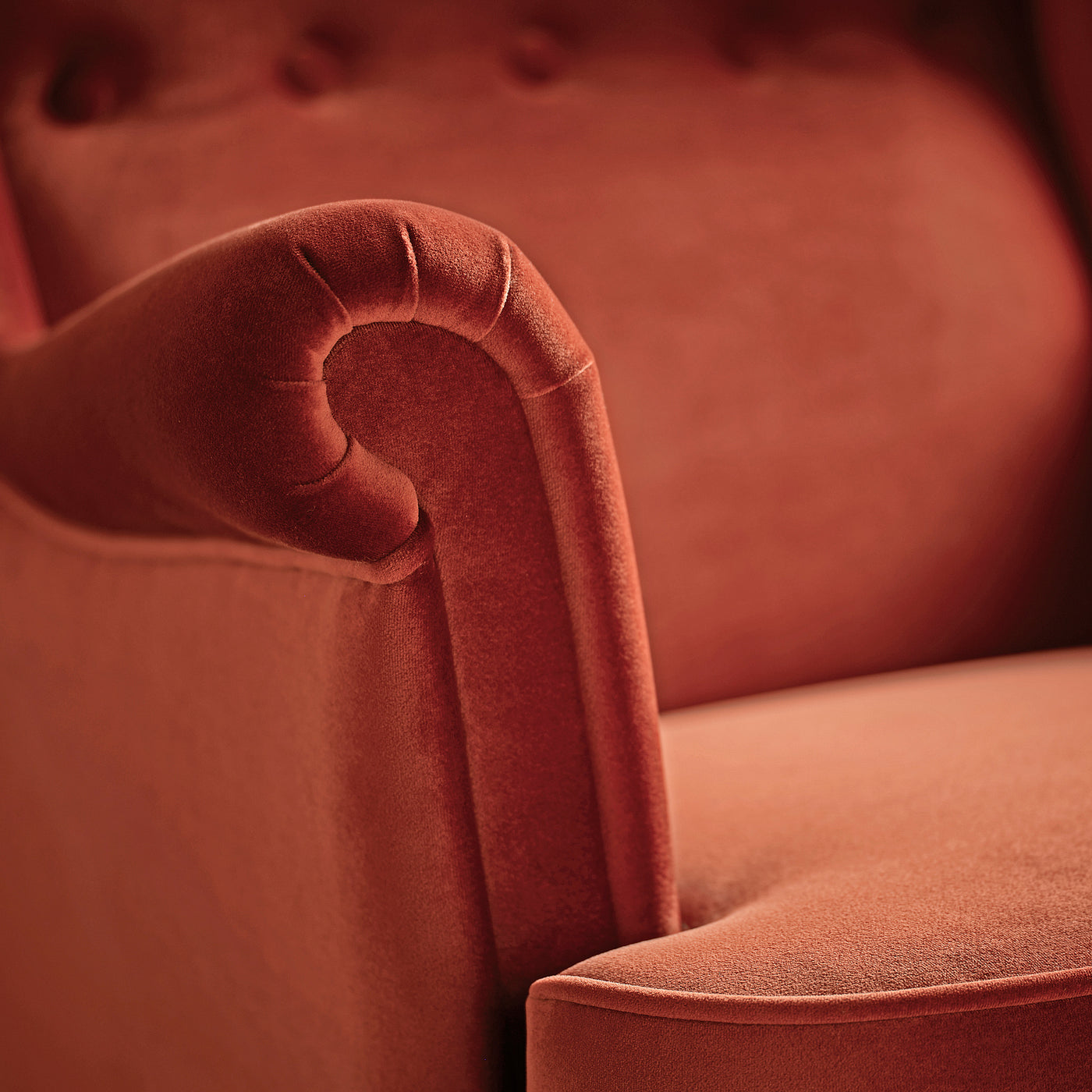 STRANDMON wing chair with footstool, Tommaboda brown-red