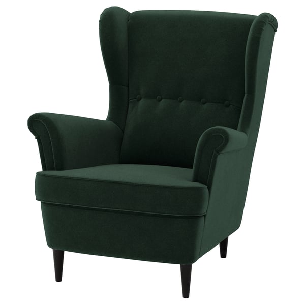 STRANDMON wing chair, Djuparp dark green, 49x101x96 cm