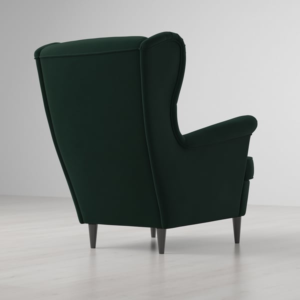 STRANDMON wing chair, Djuparp dark green, 49x101x96 cm