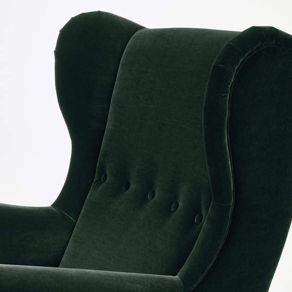 STRANDMON wing chair, Djuparp dark green, 49x101x96 cm