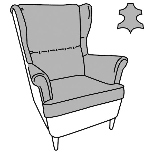 Ikea STRANDMON Armchair and footstool - Grann/Bomstad dark brown ,