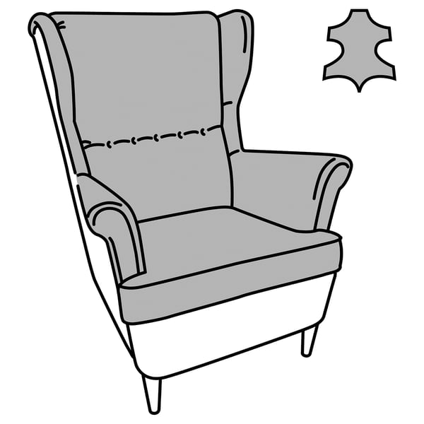 STRANDMON armchair and footstool, Grann/Bomstad dark brown