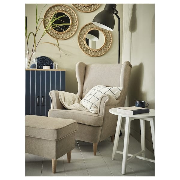 Ikea STRANDMON - Armchair and Footstool ,