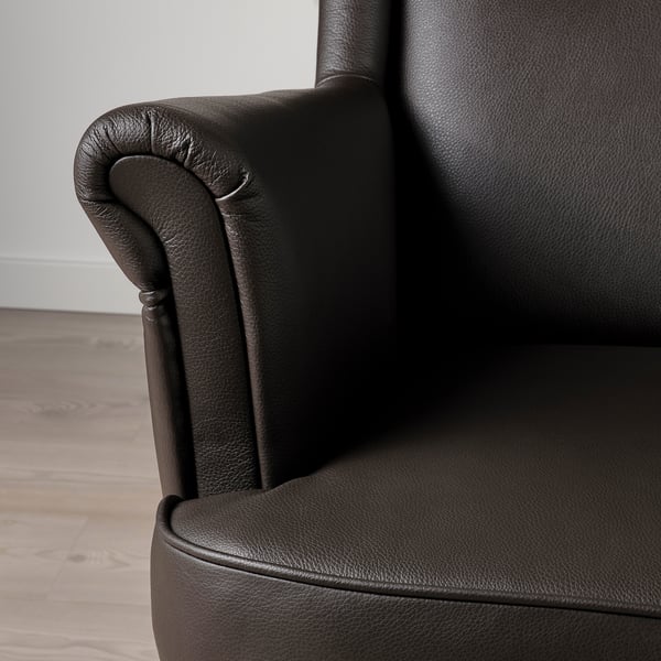 STRANDMON wing chair, Grann/Bomstad dark brown, 82x101x96 cm