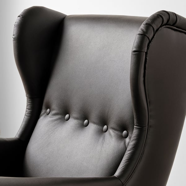 STRANDMON wing chair, Grann/Bomstad dark brown, 82x101x96 cm