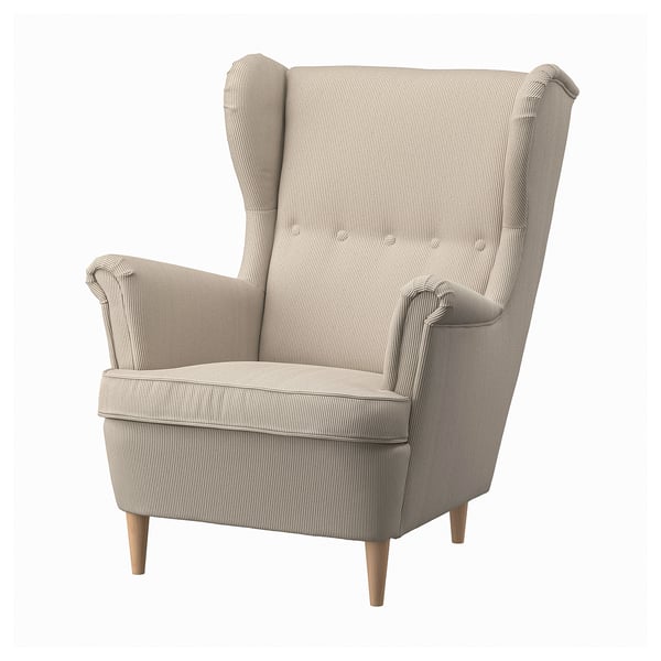 STRANDMON wing chair, Kelinge beige, 82x101x96 cm