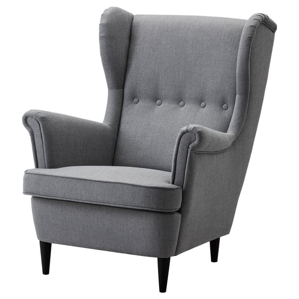 STRANDMON wing chair, Nordvalla dark grey, 82x101x96 cm