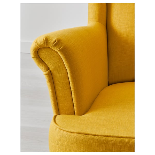 STRANDMON wing chair, Skiftebo yellow, 49x101x96 cm