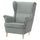 STRANDMON wing chair, Sulviken blue/beige, 49x101x96 cm