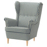 STRANDMON wing chair, Sulviken blue/beige, 49x101x96 cm