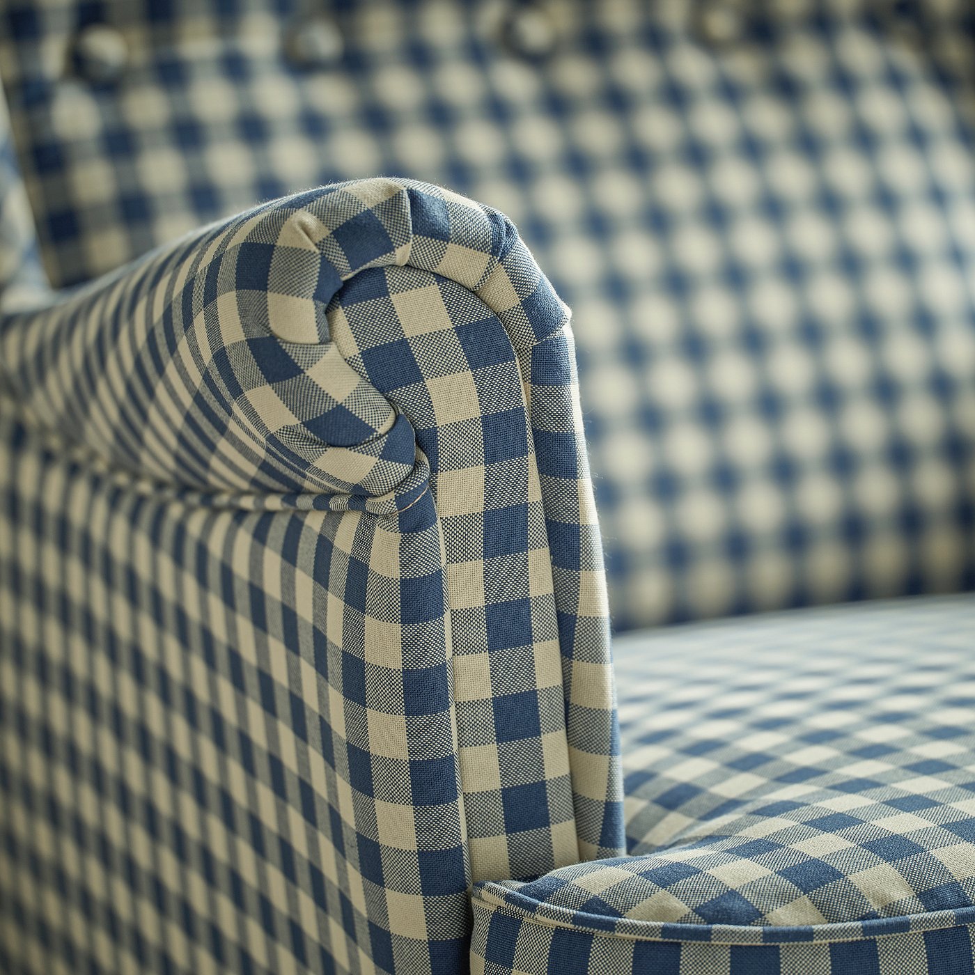 STRANDMON wing chair, Sulviken blue/beige, 82x101x96 cm