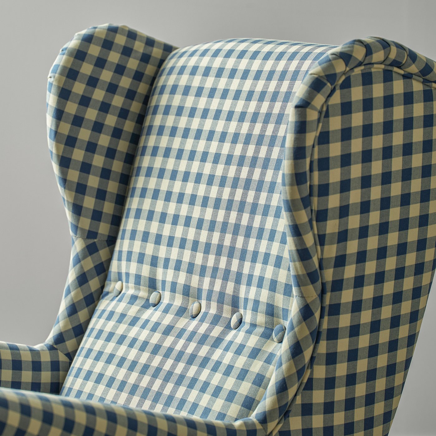 STRANDMON wing chair, Sulviken blue/beige, 82x101x96 cm