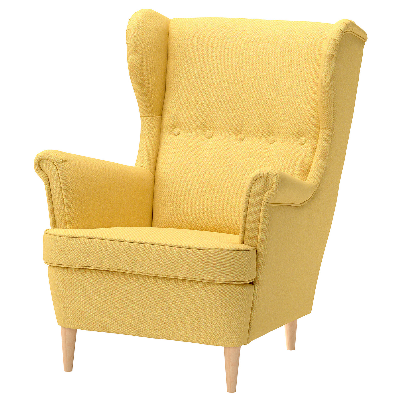 STRANDMON wing chair, Tibbleby yellow, 82x101x96 cm