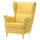 STRANDMON wing chair, Tibbleby yellow, 49x101x96 cm