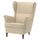 STRANDMON wing chair, Tommaboda deep beige, 49x101x96 cm