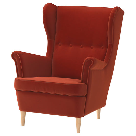STRANDMON wing chair, Tommaboda brown-red, 49x101x96 cm