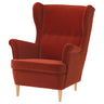 STRANDMON wing chair, Tommaboda brown-red, 49x101x96 cm