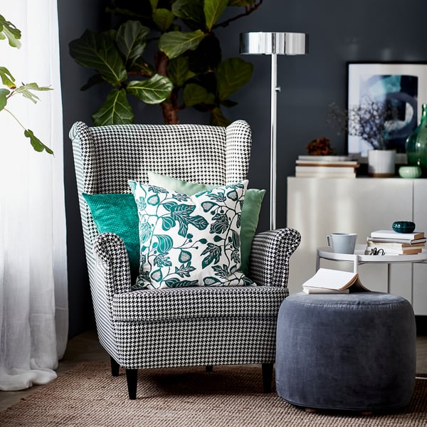 STRANDMON Armchair - Black/Beige Vibberbo