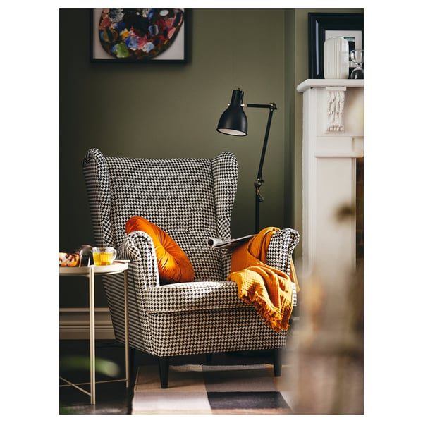 STRANDMON Armchair - Black/Beige Vibberbo