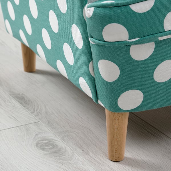 STRANDMON children's armchair, Ebbetorp turquoise, 56x71x62 cm