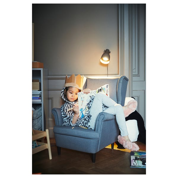STRANDMON children's armchair, Vissle grey, 56x71x62 cm