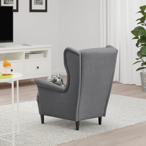 STRANDMON children's armchair, Vissle grey, 56x71x62 cm