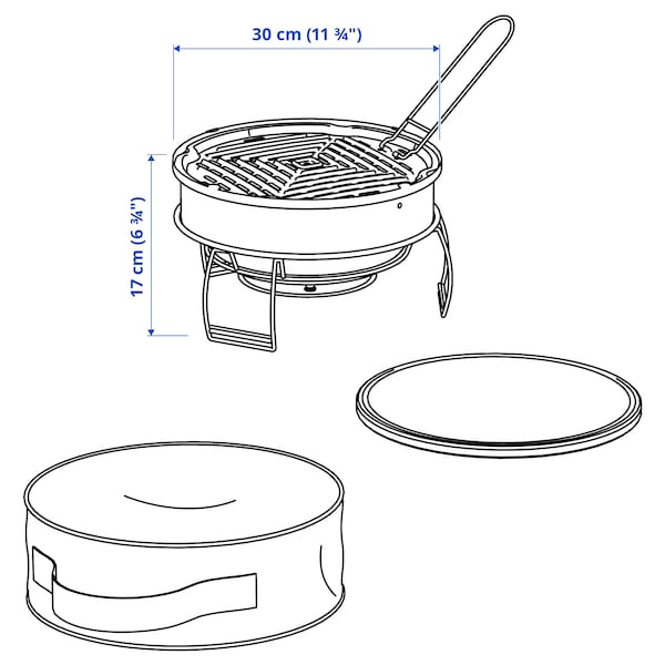 STRANDÖN - Barbecue, charcoal green