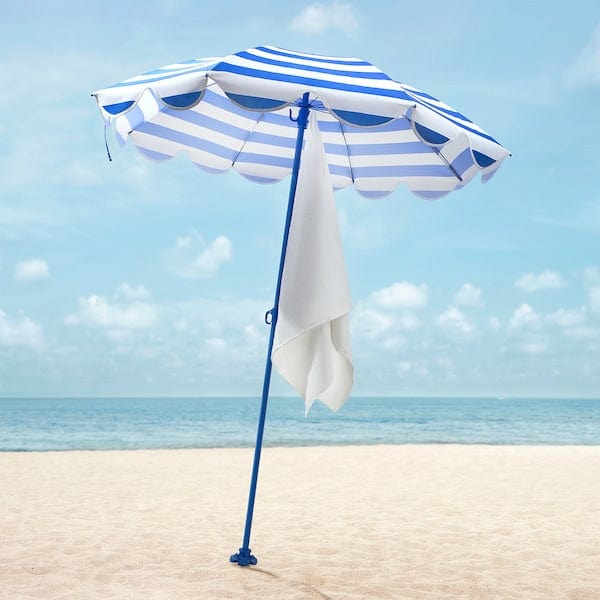 Ikea STRANDÖN - Parasol, blue/white,140 cm