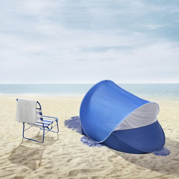 STRANDÖN pop-up sun/wind shelter, blue, 225x113 cm