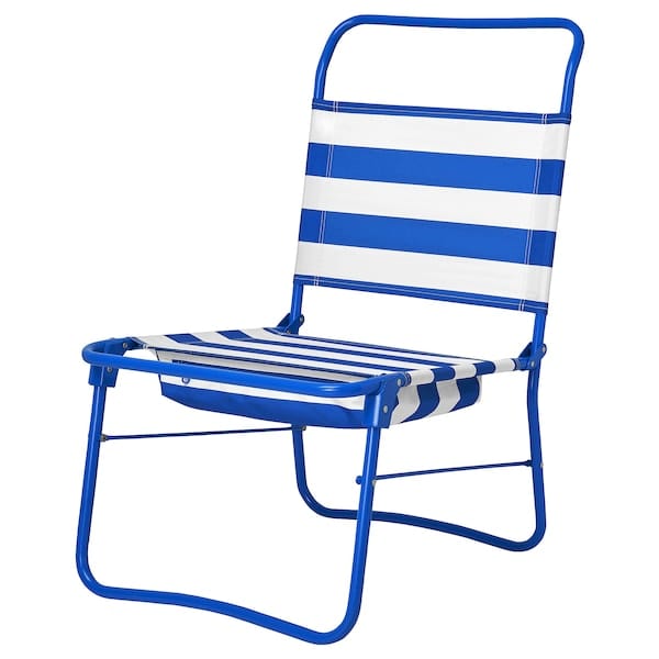 Ikea STRANDÖN - Deckchair, blue/white