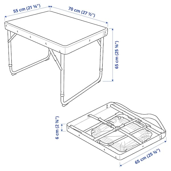 Ikea STRANDÖN - Set tavolo pieghevole, blu