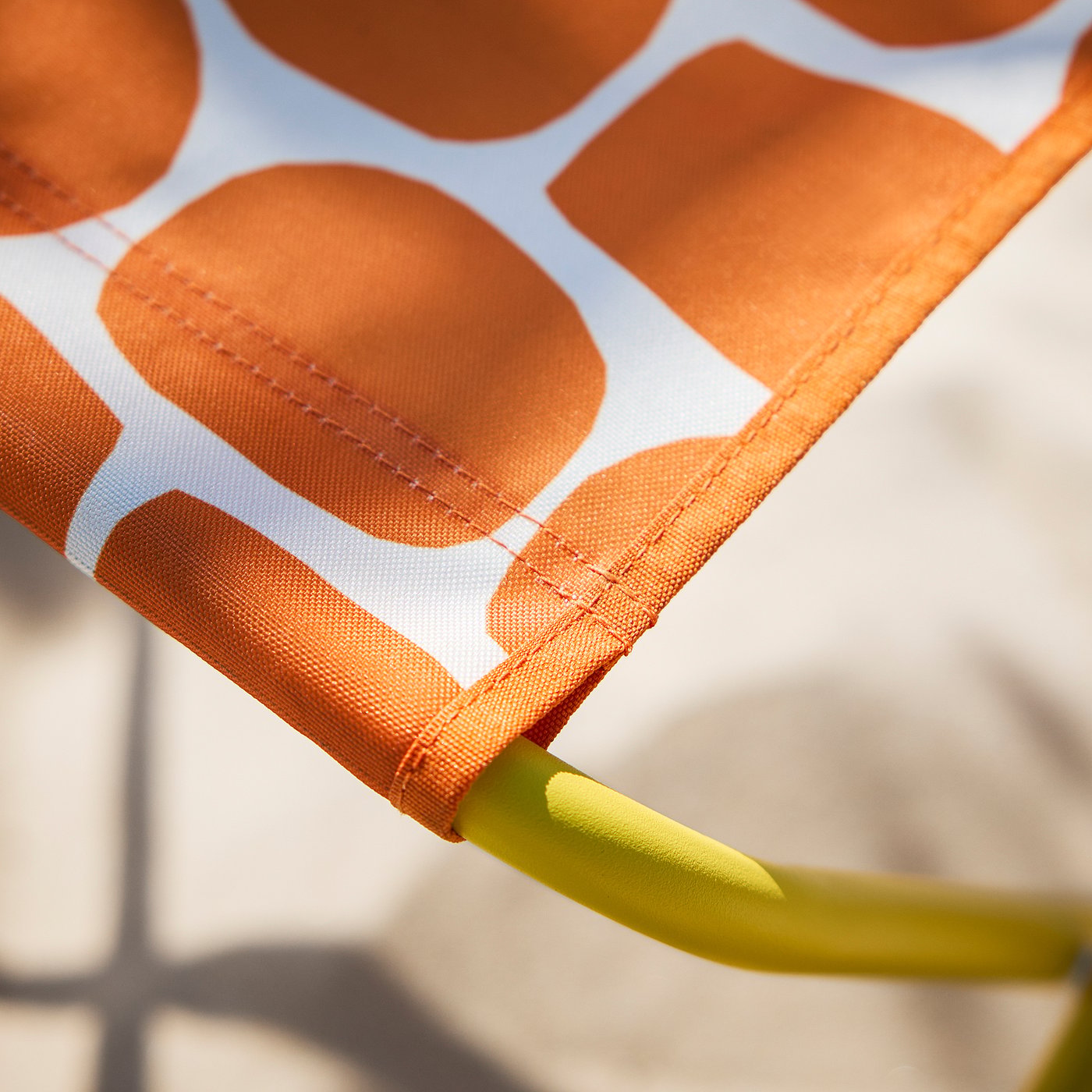 STRANDÖN folding stool, bright yellow/bright orange, 41x41x34 cm