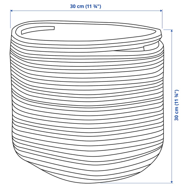 STRANDSKATA - STRANDSKATA Storage bag, braided/multicolour, 30 cm