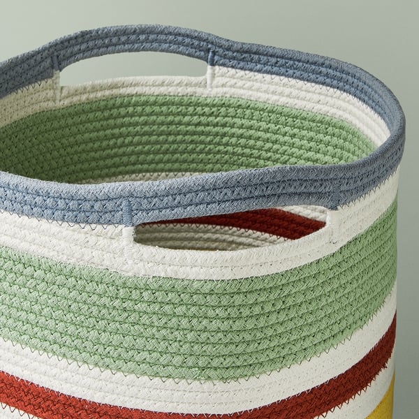 STRANDSKATA - STRANDSKATA Storage bag, braided/multicolour, 20 cm